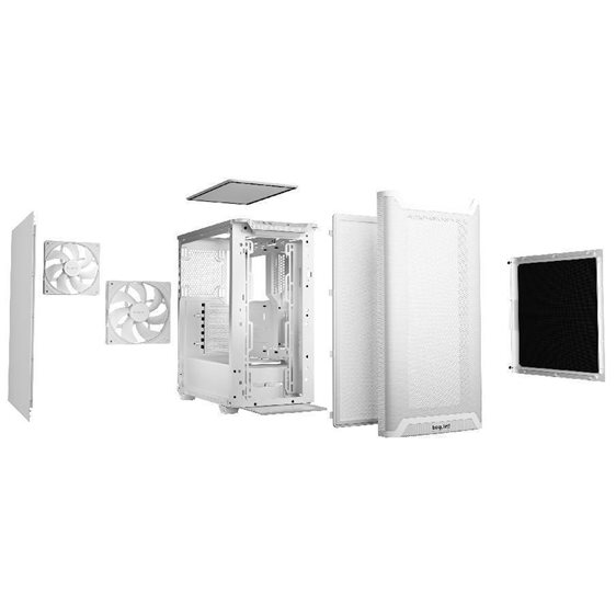 BEQUIET PC CHASSIS PURE BASE 501 AIRFLOW WHITE BG075, MIDI TOWER ATX, W/O PSU, Front: 1x Pure Wings 3 140mm PWM White, Rear:1x Pure Wings 3 140mm PWM White, 3YW.