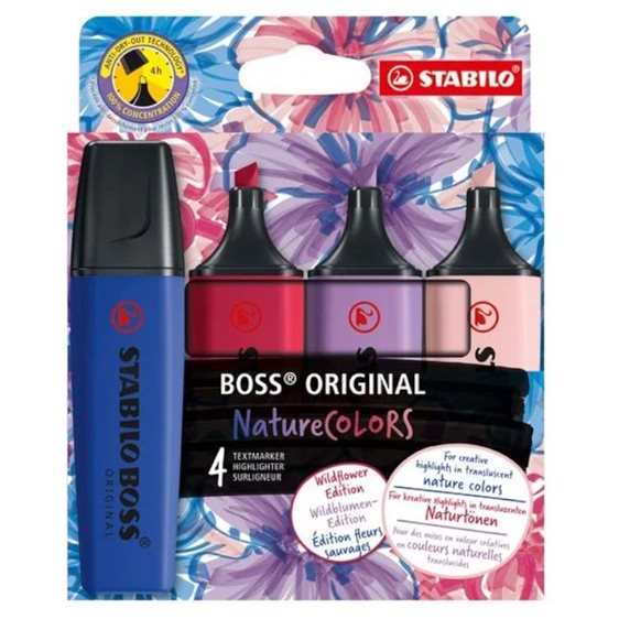 Μαρκαδόροι Stabilo Boss Σετ 4 τεμ Wildflower