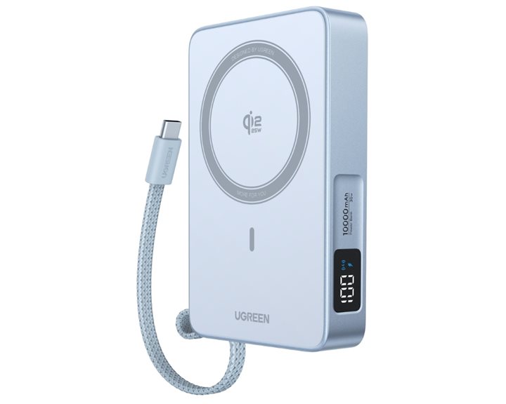 Power Bank 10000mAh 25W Qi2 UGREEN PB773 65958B με Ασύρματη Φόρτιση Magnetic και καλώδιο USB-C Γκρι