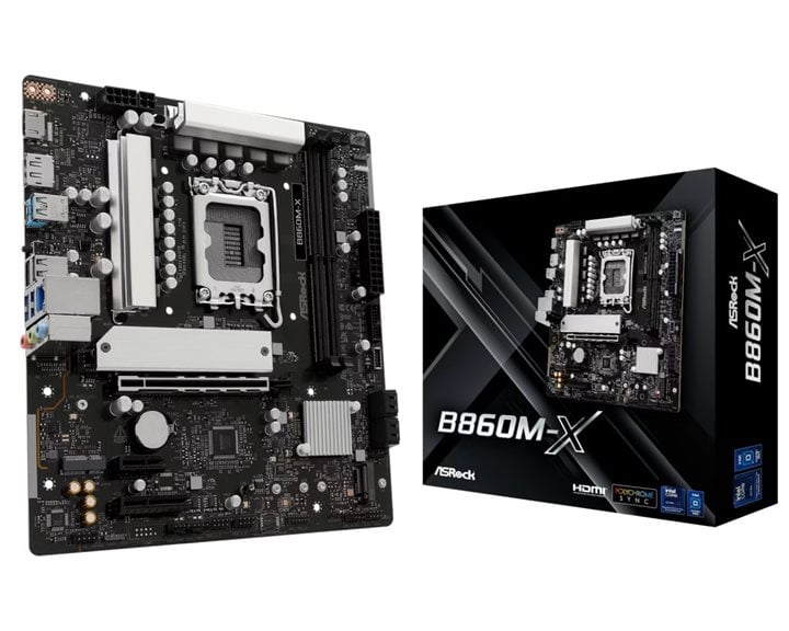 ASROCK MB B860M-X, SOCKET INTEL LGA1851 INTEL CPU, CS INTEL B860, 2 DIMM SOCKETS DDR5, HDMI/DP, PCI-E GEN 5.0, 2.5G LAN, MICRO-ATX, 3YW.