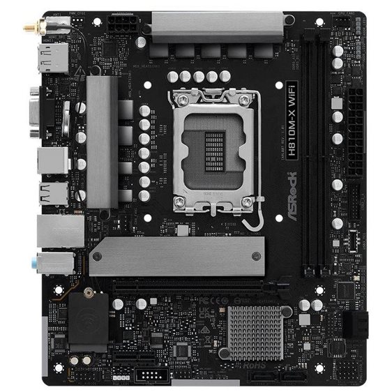 ASROCK MB H810M-X WIFI, SOCKET INTEL LGA1851 INTEL CPU, CS INTEL H810, 2 DIMM SOCKETS DDR5, HDMI/ D-SUB/ DP, PCI-E GEN 4.0, 2.5G LAN, MICRO-ATX, 3YW.
