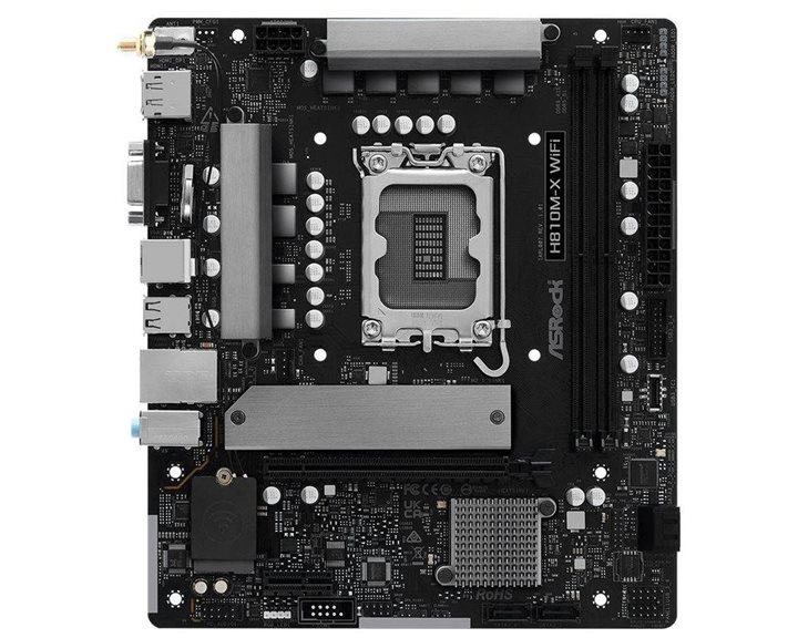 ASROCK MB H810M-X WIFI, SOCKET INTEL LGA1851 INTEL CPU, CS INTEL H810, 2 DIMM SOCKETS DDR5, HDMI/ D-SUB/ DP, PCI-E GEN 4.0, 2.5G LAN, MICRO-ATX, 3YW.