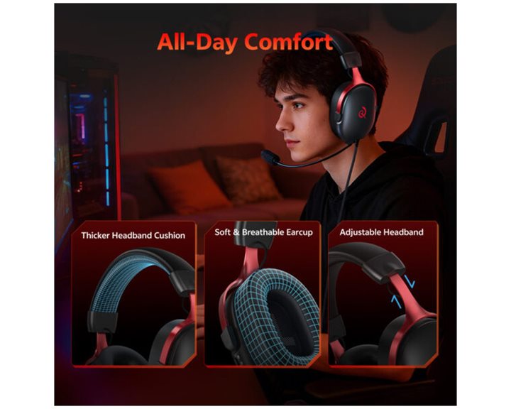 QCY Heroad VN200 PRO 7.1 USB - Wired RGB Gaming Headset PS4/PS5/PC