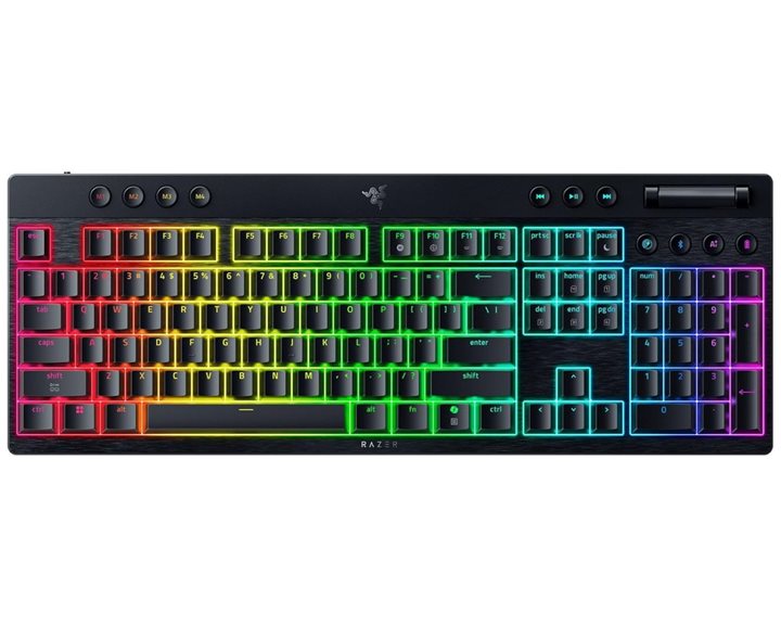 Razer BlackWidow V4 Low Profile HyperSpeed - Wireless / Bluetooth RGB Gaming Keyboard -Orange Switch