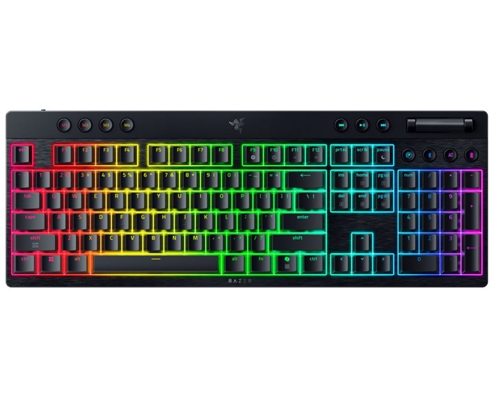 Razer BlackWidow V4 Low Profile HyperSpeed - Wireless / Bluetooth RGB Gaming Keyboard -Yellow Switch