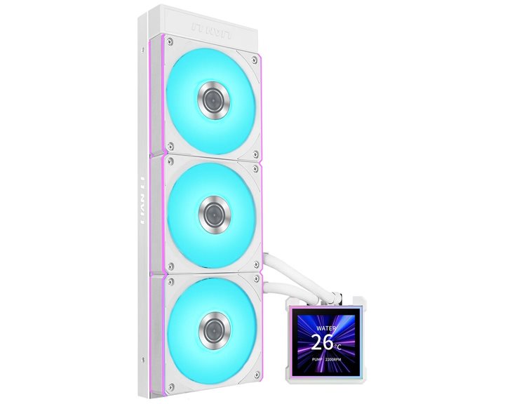 Lian Li Hydroshift II LCD-S 360CL White - RGB AIO CPU Cooler - 3.4" Screen - 1851/1700, AM5/AM4