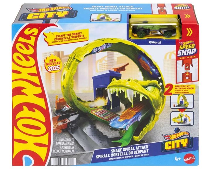 Mattel Hot Wheels Hw City- Πίστες Με Θηρια Snake Spiral Attack City Όχημα Παιχνίδι HDR29 / JBM63
