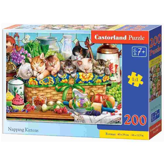 Παζλ Castorland 200 τμχ. Napping Kittens 40x29cm B-222278