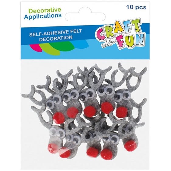 Αυτοκόλλητα Χειροτεχνίας Τάρανδος 10PCS