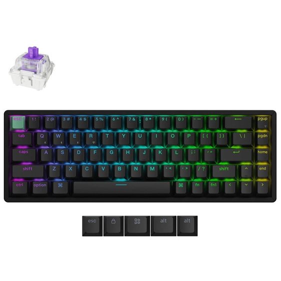 Keychron K6 HE (K6H-J1) Shine-Through Wireless Magnetic Hall Effect RGB Keyboard 65% US Layout