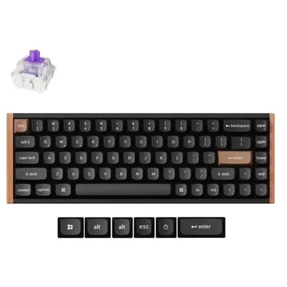 Keychron K6 HE (K6H-F1) Special Wood Edition Wireless Magnetic Hall Effect RGB Keyboard 65% US