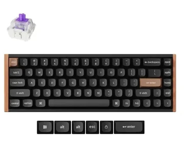 Keychron K6 HE (K6H-F1) Special Wood Edition Wireless Magnetic Hall Effect RGB Keyboard 65% US