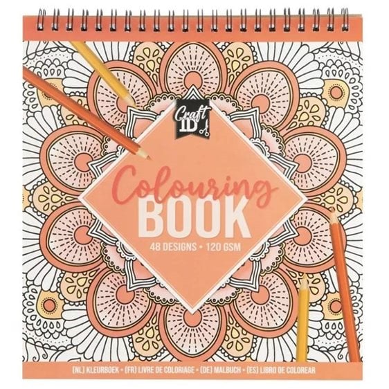 Craft ID Σπιράλ Βιβλίο Ζωγραφικής 48 Σχέδια 21x20cm 120gr Πορτοκαλί