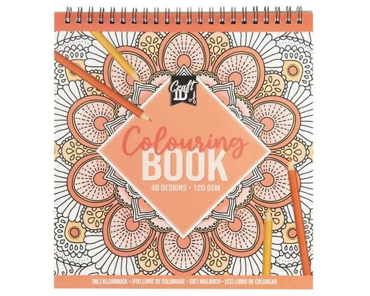 Craft ID Σπιράλ Βιβλίο Ζωγραφικής 48 Σχέδια 21x20cm 120gr Πορτοκαλί