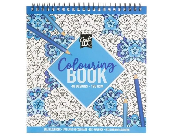 Craft ID Σπιράλ Βιβλίο Ζωγραφικής 48 Σχέδια 21x20cm 120gr Μπλε
