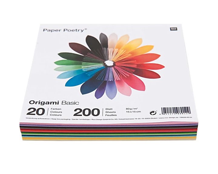Rico Design 200 Φύλλα Οριγκάμι 15x15cm 80gr 10 Παστέλ Χρώματα FSC