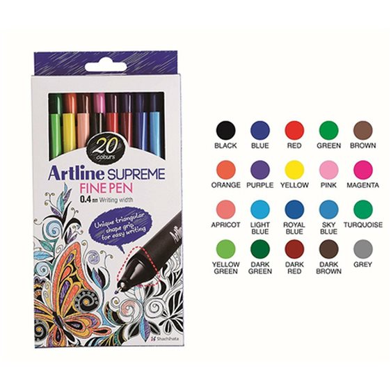 Μαρκαδόροι Artline Supreme  Finepen 0.4mm  20 χρώματα