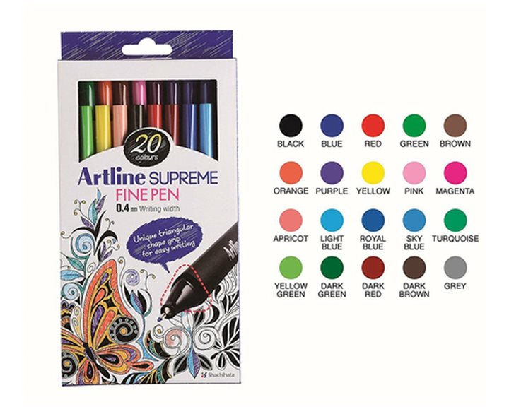 Μαρκαδόροι Artline Supreme  Finepen 0.4mm  20 χρώματα