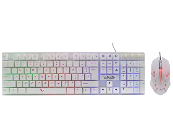 ALCATROZ RGB WATERPROOF GAMING KEYBOARD AND MOUSE X-CRAFT XC1000 WHITE