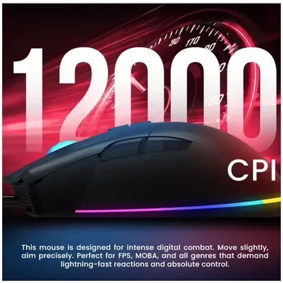 ARMAGGEDDON USB WIRED MACROABLE GAMING MOUSE FALCON V LK 12000CPI BLACK