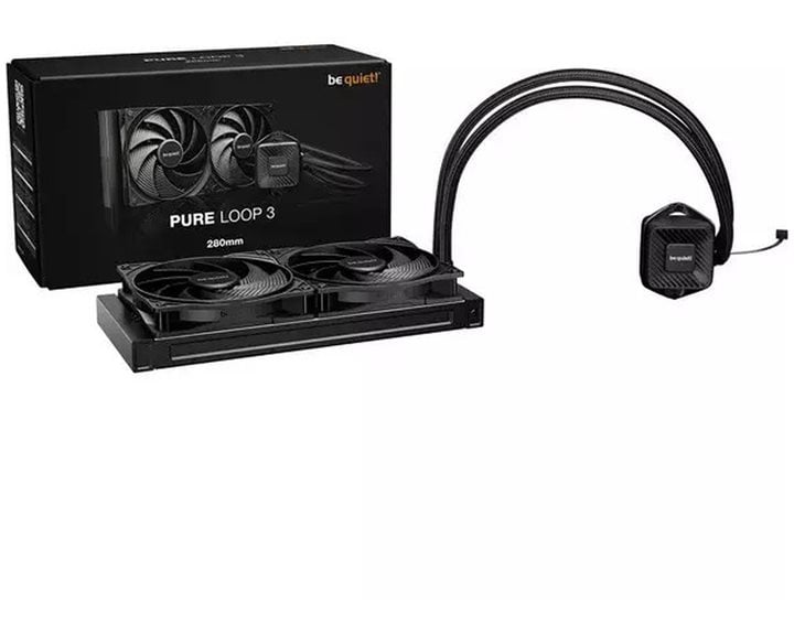 BEQUIET CPU HYDRO COOLER PURE LOOP 3 280MM BW028EU, INTEL SOCKET LGA 1851/1700/1200/1150/1151/1155, AMD AM4/AM5, 2x140MM FAN PURE WINGS 3 PWM HIGH-SPEED, BLACK, 3YW.