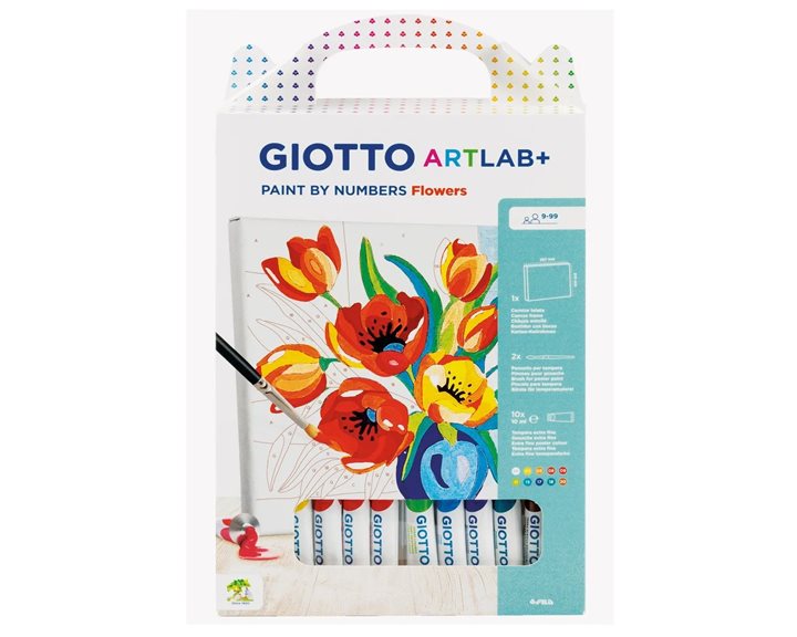 Σετ Δημιουργίας Giotto Art Lab Paint by Numbers Flowers