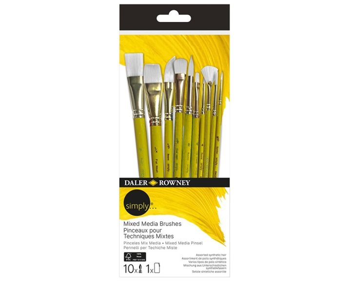 Σετ Πινέλων 10τμχ. Daler Rowney Simply Short Handle Mixed Media 216650110