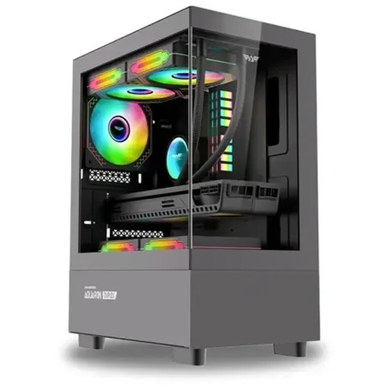 ARMAGGEDDON MICRO ATX GAMING PC CASE AQUARON DUPLEX BLACK
