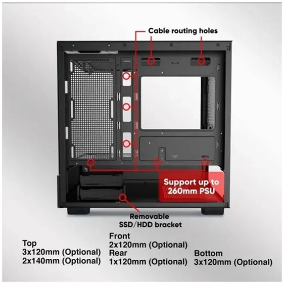ARMAGGEDDON RGB M-ATX DUAL CHAMBER GAMING CASE AQUARON DUPLEX PRO BLACK