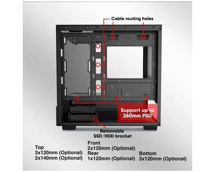 ARMAGGEDDON RGB M-ATX DUAL CHAMBER GAMING CASE AQUARON DUPLEX PRO BLACK