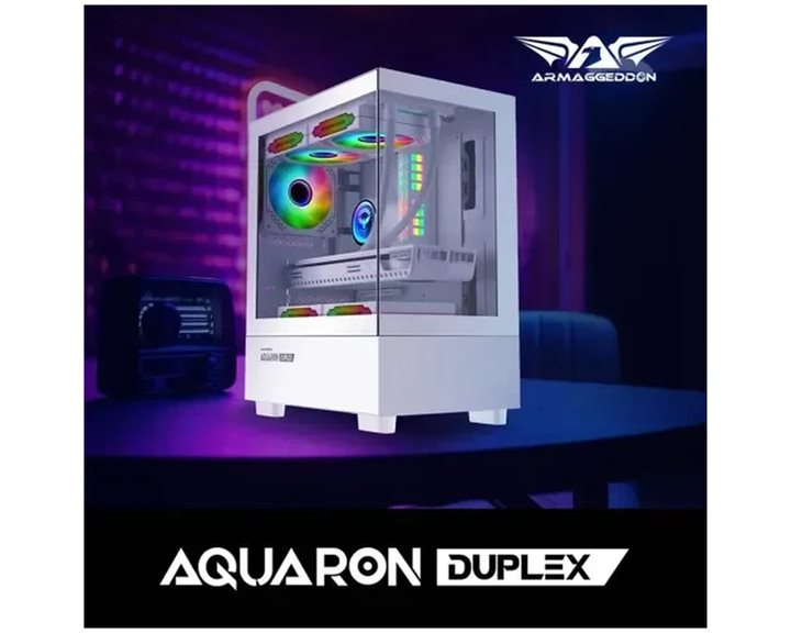 ARMAGGEDDON MICRO ATX GAMING PC CASE AQUARON DUPLEX WHITE