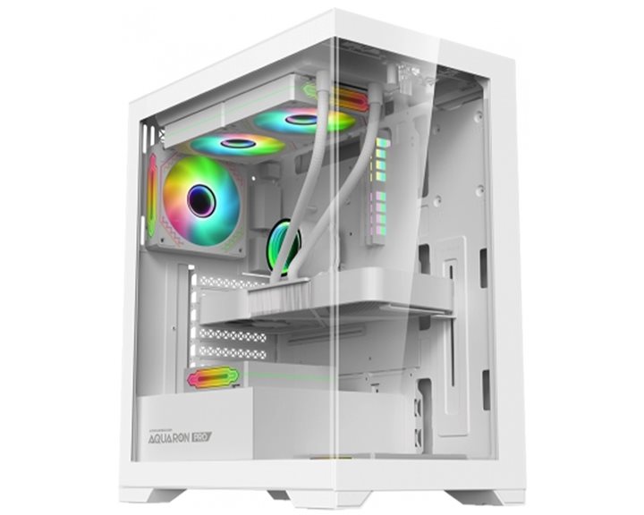 ARMAGGEDDON FULL ATX TRANSPARENT FISH TANK GAMING CASE AQUARON PRO WHITE