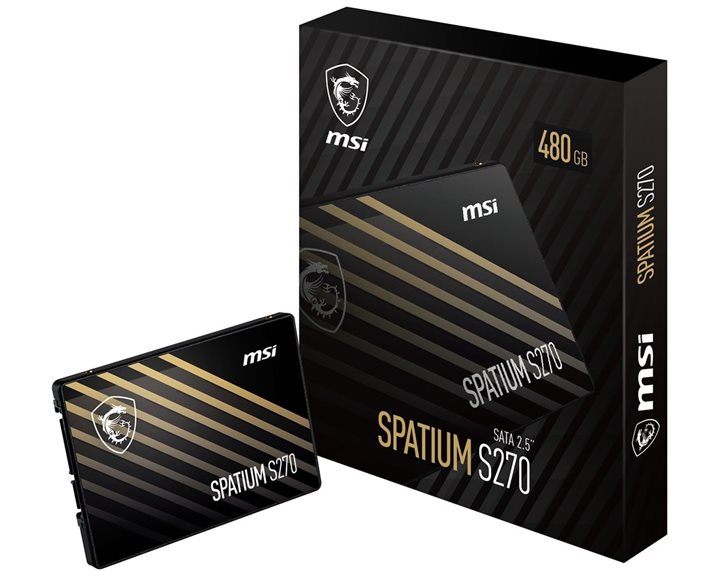 MSI SSD SPATIUM S270 SATA 2.5" 480GB S78-440E350-P83, SATA3, READ 500MB/s, WRITE 450MB/s, 5YW.