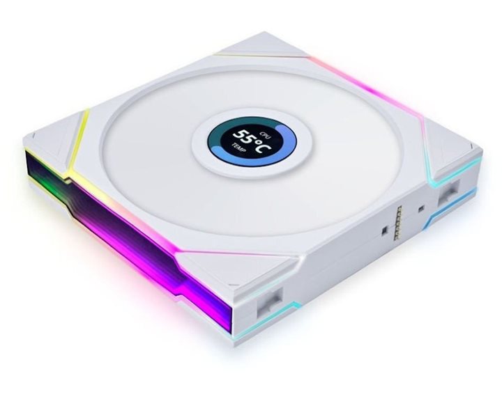 Lian Li UNI FAN TL-LCD Wireless 140 White (1pc) Case Fan - No Controller Included