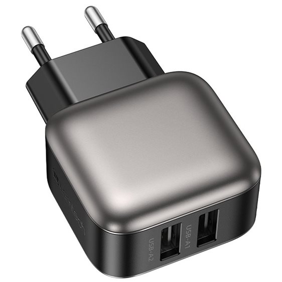 LAMTECH DUAL USB PORTABLE CHARGER 12W GREY