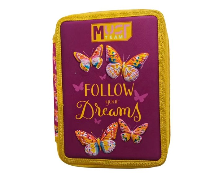 Κασετίνα Must Διπλή Γεμάτη 15χ5χ21 Butterfly Follow your Dreams 000587247