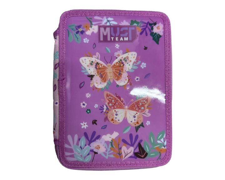 Κασετίνα Must Διπλή Γεμάτη 15χ5χ21 Butterfly Lilac 000587246