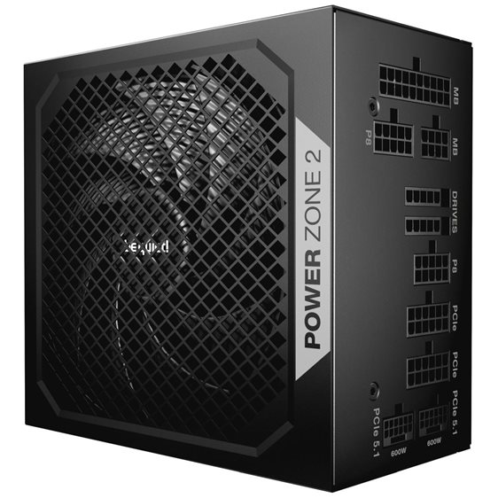 BEQUIET PSU POWER ZONE 2 1200W BP030EU, PLATINUM CERTIFIED, MODULAR CABLES, PURE WINGS 3 14CM SILENT FAN, 10YW.
