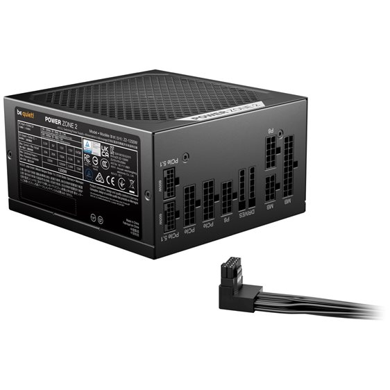 BEQUIET PSU POWER ZONE 2 1200W BP030EU, PLATINUM CERTIFIED, MODULAR CABLES, PURE WINGS 3 14CM SILENT FAN, 10YW.