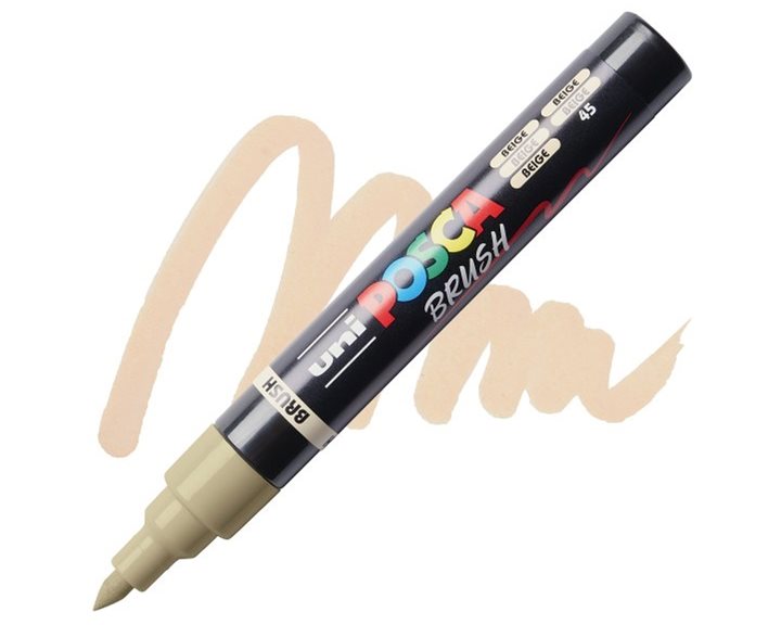 Mαρκαδόρος Uni Posca PC-5BR Brush 1-4mm Beige