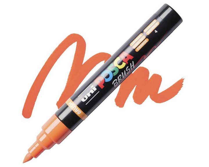 Mαρκαδόρος Uni Posca PC-5BR Brush 1-4mm Orange