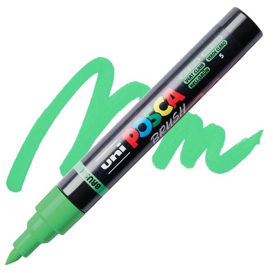 Mαρκαδόρος Uni Posca PC-5BR Brush 1-4mm Light Green