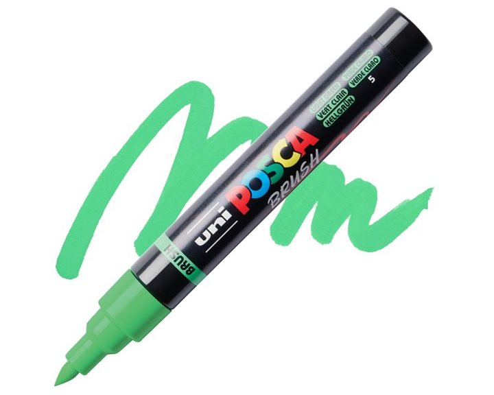Mαρκαδόρος Uni Posca PC-5BR Brush 1-4mm Light Green