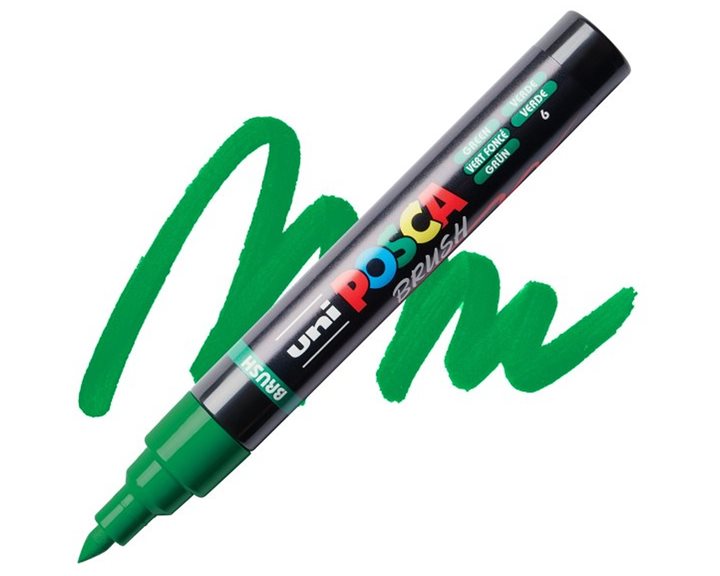 Mαρκαδόρος Uni Posca PC-5BR Brush 1-4mm Green
