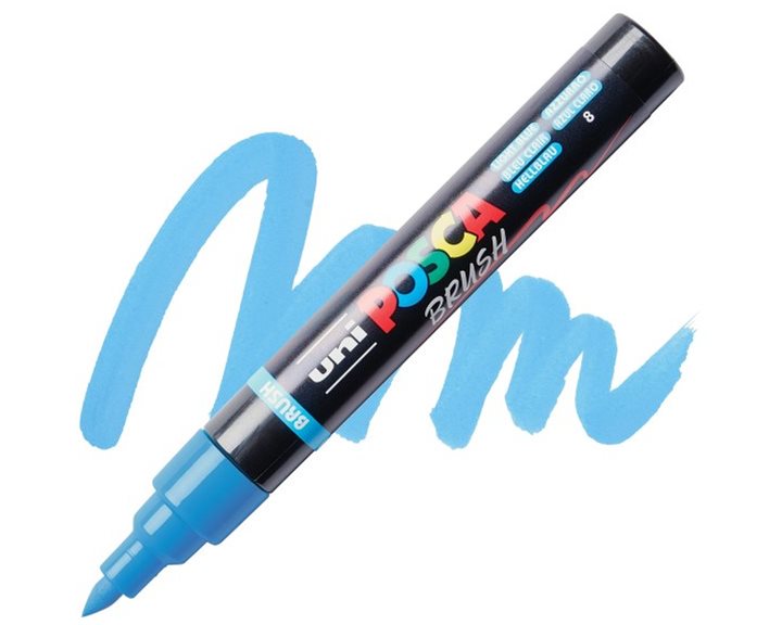 Mαρκαδόρος Uni Posca PC-5BR Brush 1-4mm Light Blue