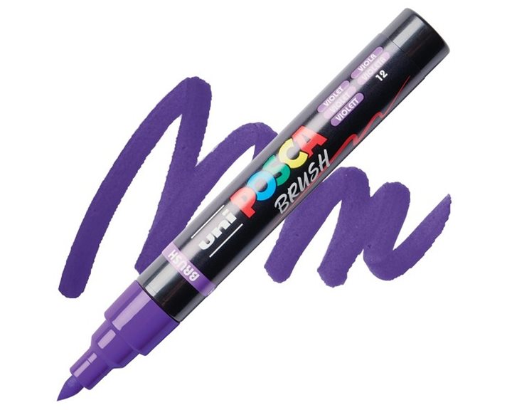 Mαρκαδόρος Uni Posca PC-5BR Brush 1-4mm Violet