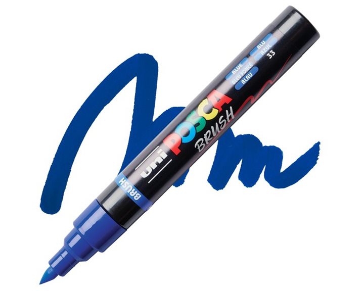 Mαρκαδόρος Uni Posca PC-5BR Brush 1-4mm Blue