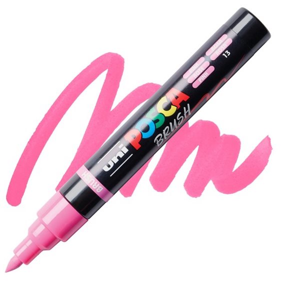 Mαρκαδόρος Uni Posca PC-5BR Brush 1-4mm Pink