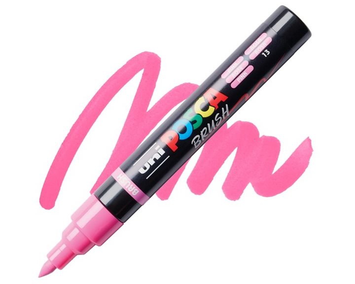 Mαρκαδόρος Uni Posca PC-5BR Brush 1-4mm Pink