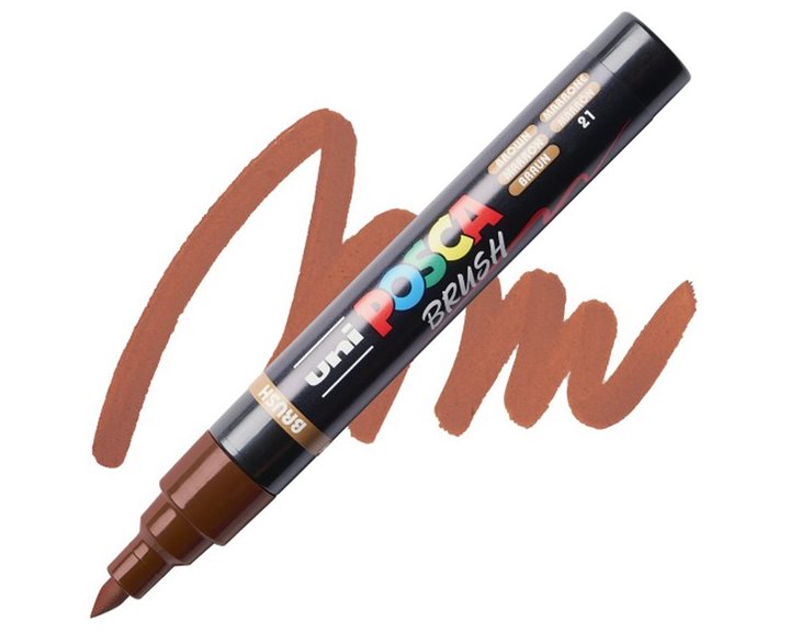 Mαρκαδόρος Uni Posca PC-5BR Brush 1-4mm Brown